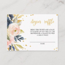 Blush Pink & Navy Baby Dusche Windelwanne Raffel T Begleitkarte