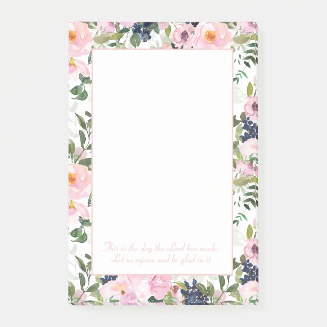 Blush Pink Navy Blues Christlich Bibel Verse Post-it Klebezettel (Vorderseite)