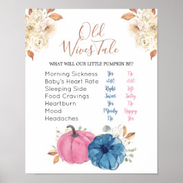 Blush Pink & Navy Pumpkin Alte Ehefrauen Poster