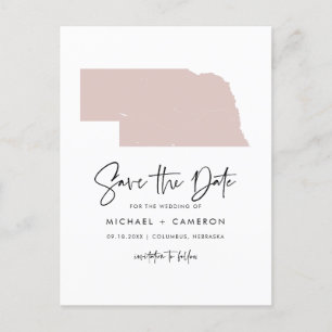 Blush Pink Nebraska Karte Save the Date
