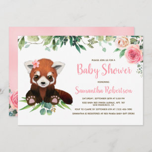 Blush Pink Niedlich Bear Girl Babydusche Einladung