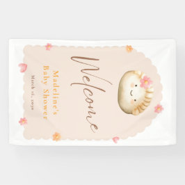 Blush Pink Niedlich Dumpling Baby Girl Dusche Will Banner
