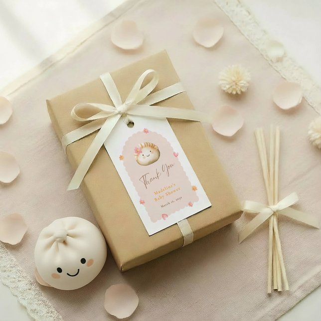 Blush Pink Niedlich Dumpling Babydusche Danke Geschenkanhänger (Von Creator hochgeladen)