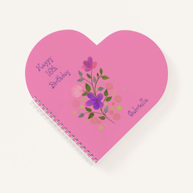 Blush Pink Niedlich Heart Shaped Spiral Notebook Notizbuch (Vorderseite)