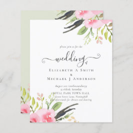 Blush Pink Olive Quality Budget Hochzeit Einladung