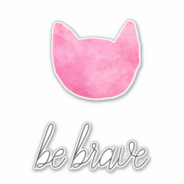 Blush Pink Ombre Katze mutig sein Aufkleber
