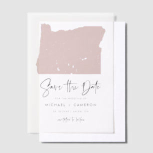 Blush Pink Oregon Karte Save the Date Minimalistis