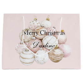 Blush Pink Ornamente Weihnachten Große Geschenktüte