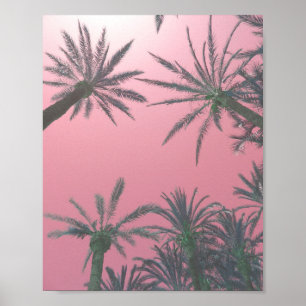 Blush Pink Palm Trees Beach Print Poster