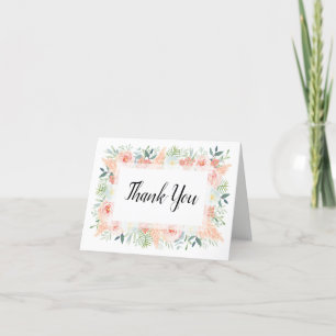 Blush Pink Pampas Floral Wasserfarbe Hochzeit Dankeskarte