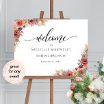 Blush Pink Pampas Grass Bridal /Weitere Begrüßungs Poster<br><div class="desc">Eleganter Brautbrunch (oder jede andere Veranstaltung) Begrüßungszeichen mit exquisiten Aquarellfarben-Blumenecken in einer schönen Mischung aus Rosa, Pfirsich, Rose Gold, Creme und Honiggelb. Herzlich willkommen in attraktiver, moderner und handgeschriebener Kalligraphie. 10" x 8" ist nur unsere Standardgröße, das Zeichen ist in verschiedenen Größen- und Papierdickenoptionen erhältlich. Einfach zu rahmen oder alternativ...</div>