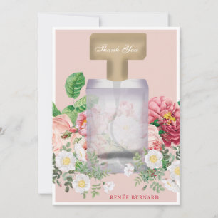 Blush Pink Parfüm Flasche Brautparty Dankeskarte