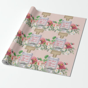 Blush Pink Parfüm Flasche Brautparty Geschenkpapier