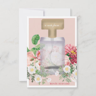 Blush Pink Parfüm Flasche Brautparty Mitteilungskarte