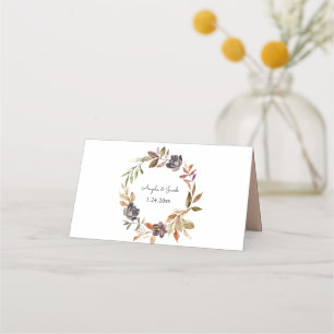 Blush Pink & Peach Floral Wedding mit Kranz Platzkarte
