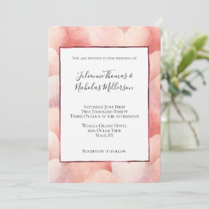 Blush Pink Peach Hearts Wedding Einladung