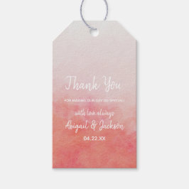Blush Pink & Peach Watercolor Wedding Vielen Dank Geschenkanhänger