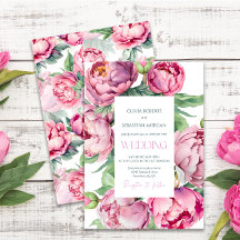 Blush Pink Peonies Watercolor Wedding