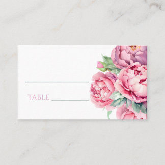 Blush Pink Peonies Watercolor Wedding Platzkarte