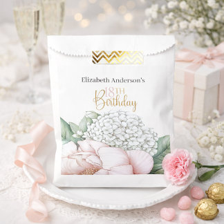 Blush Pink Peony Floral 18th Birthday  Geschenktütchen