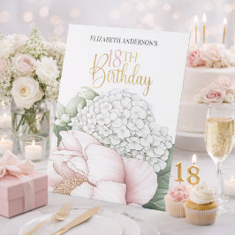 Blush Pink Peony Floral 18th Birthday  Sockelschild