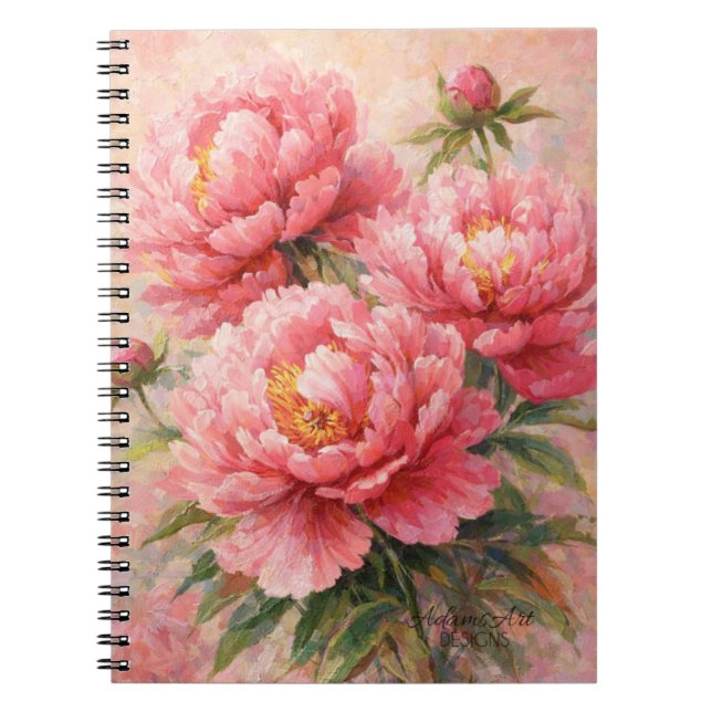 Blush Pink Peony Garden Floral Notizblock (Vorderseite)