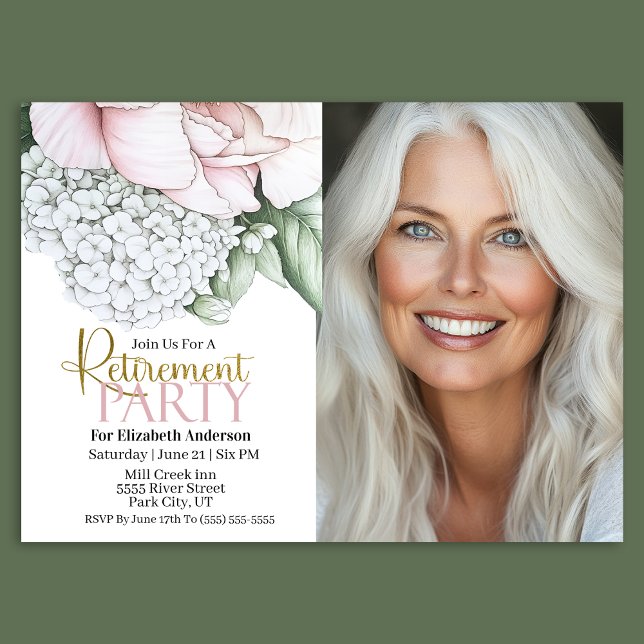 Blush Pink Peony Retirement Party Invitation Einladung (Von Creator hochgeladen)
