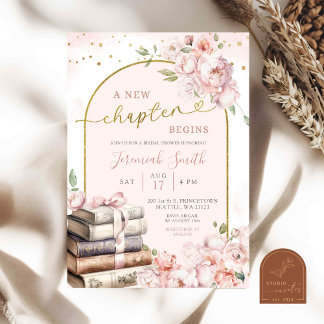 Blush Pink Peony Storybook Theme Brautparty Einladung