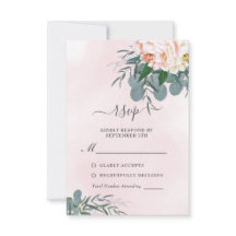 Blush Pink Peony Watercolor Eukalyptus Wedding