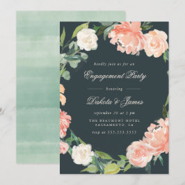 Blush Pink Peonys & Eukalyptus Engagement Party Einladung