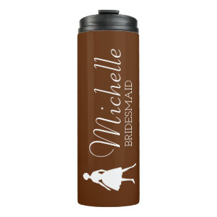 Blush Pink Personalisiert Bridesmaid Thermal Tumor Thermosbecher