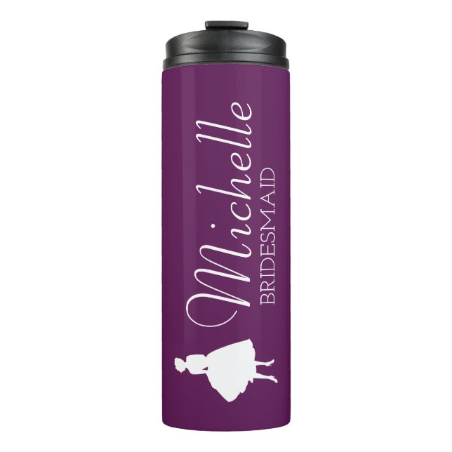 Blush Pink Personalisiert Bridesmaid Thermal Tumor Thermosbecher (Vorderseite)