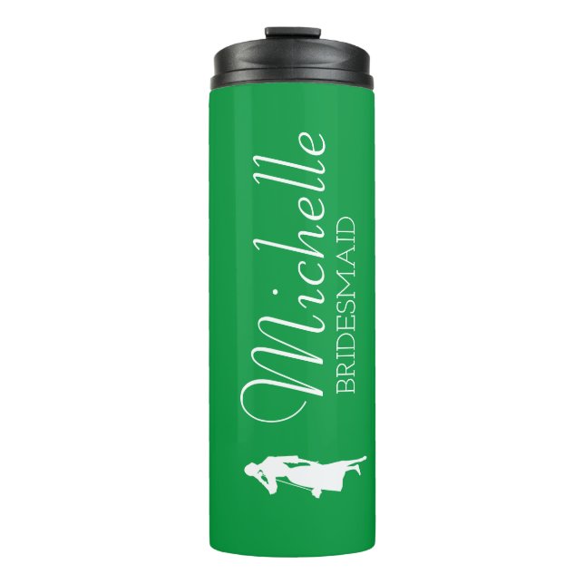 Blush Pink Personalisiert Bridesmaid Thermal Tumor Thermosbecher (Vorderseite)