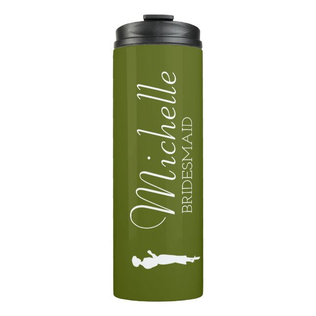 Blush Pink Personalisiert Bridesmaid Thermal Tumor Thermosbecher (Vorderseite)