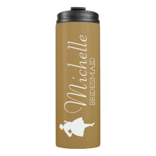 Blush Pink Personalisiert Bridesmaid Thermal Tumor Thermosbecher