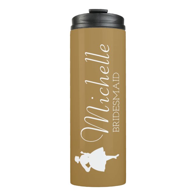 Blush Pink Personalisiert Bridesmaid Thermal Tumor Thermosbecher (Vorderseite)