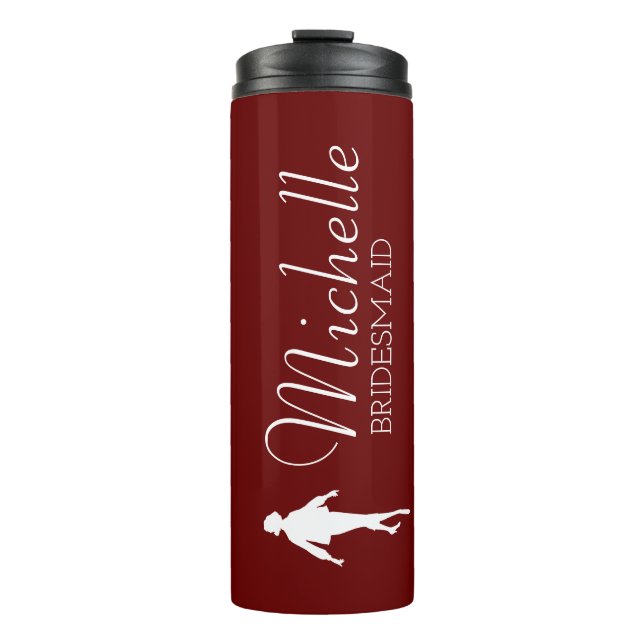 Blush Pink Personalisiert Bridesmaid Thermal Tumor Thermosbecher (Vorderseite)