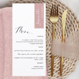 Blush Pink Personalisiert mit Gast Name Elegant Menükarte