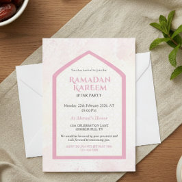 Blush Pink Personalized Ramadan Kareem Iftar Einladung