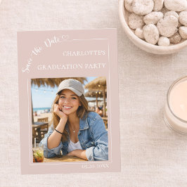 Blush Pink Photo Graduation party Save The Date
