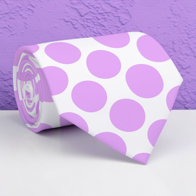 Blush Pink Polka Dots on White Custom Necktie Krawatte (Von Creator hochgeladen)