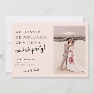 Blush Pink Post Wedding Update Save the Date