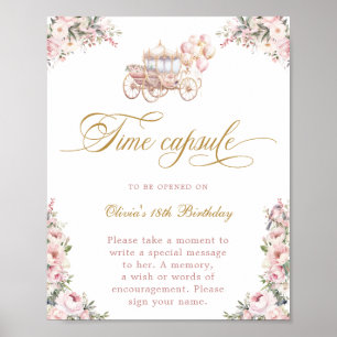 Blush Pink Princess Time Kapsel Geburtstagspopster Poster