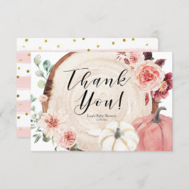 Blush Pink Pumpkin Baby Dusche Danke Karte