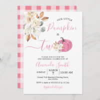 Blush Pink Pumpkin Fall Liebe ist zwei Geburtstage