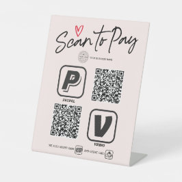 Blush Pink QR-Code scannen, um moderne Kalligrafie Sockelschild