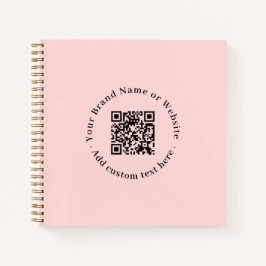 Blush Pink QR | Feminines Geschäftspromo-Design Notizbuch