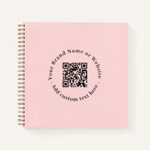 Blush Pink QR   Feminines Geschäftspromo-Design Notizbuch