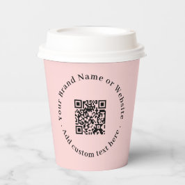 Blush Pink QR | Modern Business Promotional Design Pappbecher
