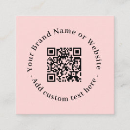 Blush Pink QR | Modern Professional Contact Design Quadratische Visitenkarte